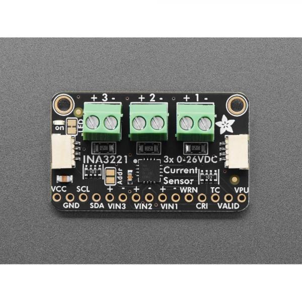디바이스마트,MCU보드/전자키트 > 전원/신호/저장/응용 > 메타/측정기,Adafruit,Adafruit INA3221 - Triple 0-26 VDC, ±3.2 Amp Power Monitor - STEMMA QT / Qwiic [ada-6062],최대 6개의 멀티미터 / INA3221 칩 사용 / 0V~26V의 버스 전압 감지 / 전원 공급: 2.7V ~ 5.5V