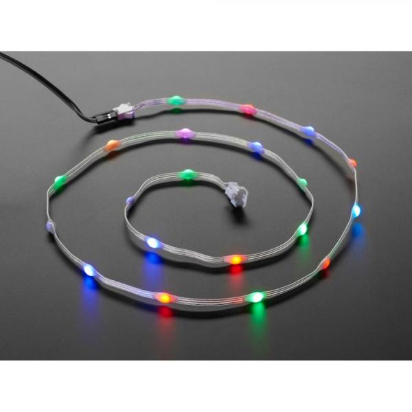 디바이스마트,LED/LCD > LED 인테리어조명 > LED 스트립,Adafruit,Adafruit NeoPixel Slim LED Dot Strand - 20 LEDs at 2inch Pitch - 1 meter [ada-5225],길이 : 1m / 코팅된 네오픽셀이 있는 부드러운 플라스틱 와이어 / 총 20개의 LED / PVC 코팅 / 커팅 가능 / 전원 공급 : 5V DC