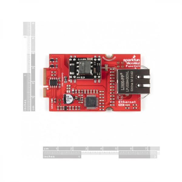 디바이스마트,MCU보드/전자키트 > 통신/네트워크 > 이더넷/PoE(Power over Ethernet),SparkFun,SparkFun MicroMod Ethernet Function Board - W5500 [COM-18708],WIZnet의 W5500 이더넷 제어 모듈과 DC/DC 컨버터 사용 / 입력 전압 : 36V ~ 57V / 출력 전압 : 5V