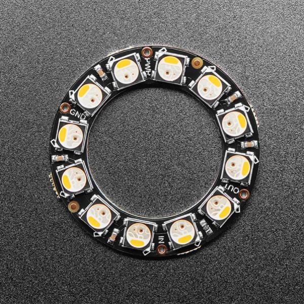 디바이스마트,LED/LCD > LED 인테리어조명 > LED 모듈,Adafruit,NeoPixel Ring - 12 x 5050 RGBW LEDs w/ Integrated Drivers - Warm White - ~3000K [ada-2851],웜 화이트 / 12개의 초고휘도 스마트 LED NeoPixels가 1.45인치(37mm) 외경의 원형으로 배열 / 전원 공급 : 5VDC / 800KHz 프로토콜 사용