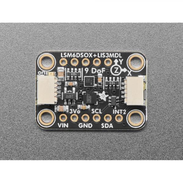 디바이스마트,MCU보드/전자키트 > 센서모듈 > IMU/AHRS(9축 이상),Adafruit,Adafruit LSM6DSOX + LIS3MDL - Precision 9 DoF IMU - STEMMA QT / Qwiic [ada-4517],ST 센서 포함 / LSM6DSOX, LIS3MDL 칩 내장 / 모션, 방향 감지