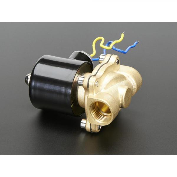 디바이스마트,기계/제어/로봇/모터 > 모터류 > 특수모터 > 솔레노이드,Adafruit,Brass Liquid Solenoid Valve - 12V - 1/2 Inch G / BSP Thread [ada-996],전자의 흐름을 사용하여 유체의 흐름 제어 / 작동 액체 압력: 0 Mpa - 1.0 Mpa / 작동 온도: -5℃ - 80℃ / 작동 전압 : 12VDC