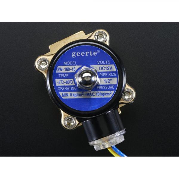 디바이스마트,기계/제어/로봇/모터 > 모터류 > 특수모터 > 솔레노이드,Adafruit,Brass Liquid Solenoid Valve - 12V - 1/2 Inch G / BSP Thread [ada-996],전자의 흐름을 사용하여 유체의 흐름 제어 / 작동 액체 압력: 0 Mpa - 1.0 Mpa / 작동 온도: -5℃ - 80℃ / 작동 전압 : 12VDC