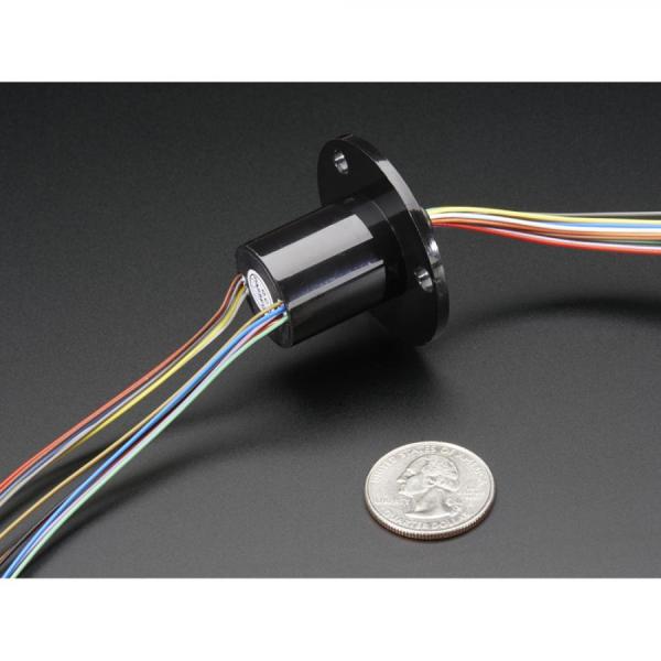 디바이스마트,커넥터/PCB > 산업/의료/방수 커넥터 > 회전 커넥터,Adafruit,Slip Ring with Flange - 22mm diameter, 12 wires, max 240V @ 2A [ada-1196],12개의 색상으로 구분 / 정격 전압: 240VAC/240VDC / 12 x 6인치 길이 28 AWG 와이어