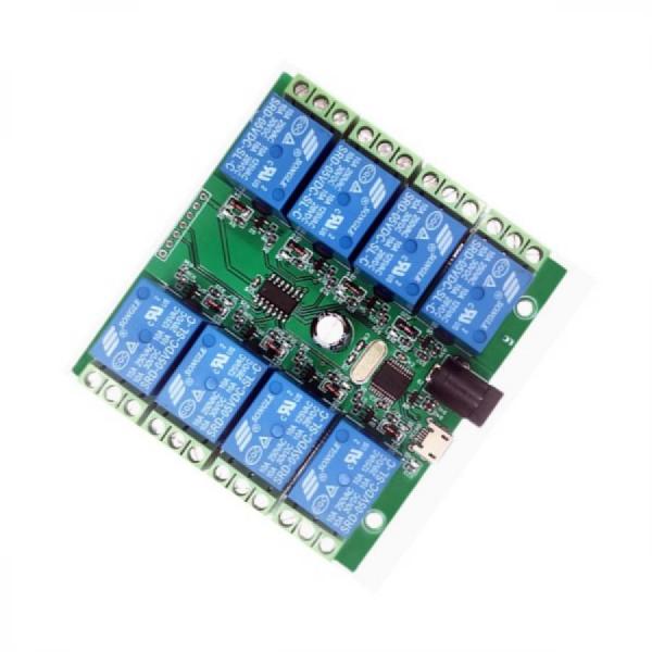 디바이스마트,MCU보드/전자키트 > 전원/신호/저장/응용 > 릴레이,(주)제이케이이엠씨,USB 가상 COM포트 내장 시리얼 릴레이 8채널 JK-USR-8,CH340 USB to Serial 칩셋 내장 / 8채널 릴레이 모듈 / 시리얼통신