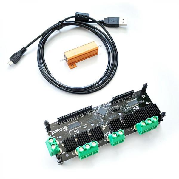 디바이스마트,기계/제어/로봇/모터 > 모터드라이버 > DC모터 드라이버 > 500W 이상 DC모터 드라이버,Odriverobotic,ODrive v3.6 (NRND,Terminal) [ODv36-56V],BLDC, PMAC, ACIM 모터의 고성능 모터 제어 / 동작 전압 12-56V / 전류: 120A 피크(냉각에 따라 다름) / USB, UART, PWM, CAN 제어 / 1채널 /  Arduino 라이브러리 제공 / Screw terminal 타입