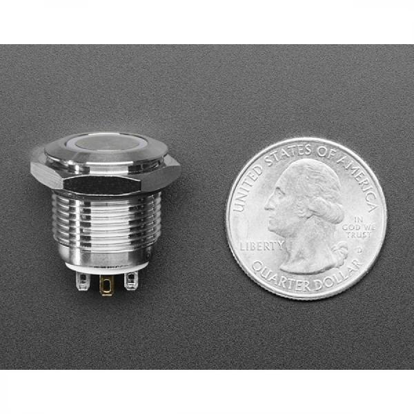 디바이스마트,스위치/부저/전기부품 > 스위치 > 푸쉬버튼 스위치 > 메탈 스위치,Adafruit,Rugged Metal Pushbutton - 16mm 6V RGB Momentary [ada-3350],16mm / 풀 컬러 RGB LED 링  / 순간 푸시 버튼 / 1A / 24VDC를 넘지 않는 것이 좋습니다 / 온도: -20 C ~ +55 C / 작동 압력: 1.5 - 2.5 N / 램프 정격 전압 : 6V