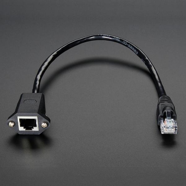 디바이스마트,케이블/전선 > USB 케이블 > 패널마운트(MF) 케이블,Adafruit,Panel Mount Ethernet Extension Cable [ada-909],케이블 끝에 이더넷 8P 플러그가 있는 패널 마운트 / 24 AWG 전선 / 길이 : 약 13인치
