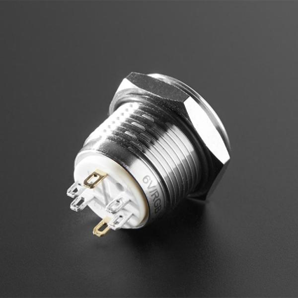 디바이스마트,스위치/부저/전기부품 > 스위치 > 푸쉬버튼 스위치 > 메탈 스위치,Adafruit,Rugged Metal Pushbutton - 16mm 6V RGB Momentary [ada-3350],16mm / 풀 컬러 RGB LED 링  / 순간 푸시 버튼 / 1A / 24VDC를 넘지 않는 것이 좋습니다 / 온도: -20 C ~ +55 C / 작동 압력: 1.5 - 2.5 N / 램프 정격 전압 : 6V