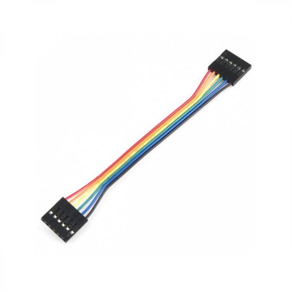 디바이스마트,케이블/전선 > 점퍼/하네스/악어/바나나 > 점퍼 와이어/케이블,SparkFun,Jumper Wire - 0.1inch, 6-pin, 4inch [PRT-10366],6개 와이어 / 양쪽 끝에 6핀 JST RE 커넥터 장착 / 길이 : 4인치