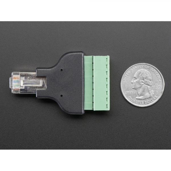 디바이스마트,커넥터/PCB > 터미널블럭 > 소형타입,Adafruit,Ethernet RJ45 Male Plug Terminal Block [ada-2913],이더넷(RJ45) 수 플러그 단자대 / 길이 : 53.9mm / 단자 피치 : 5mm / 와이어 게이지 : 26-16 AWG
