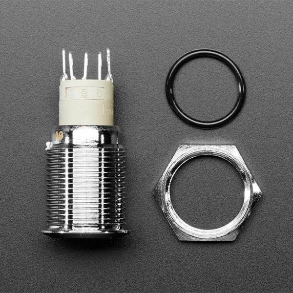 디바이스마트,스위치/부저/전기부품 > 스위치 > 푸쉬버튼 스위치 > 메탈 스위치,Adafruit,Rugged Metal Pushbutton with Red LED Ring - 16mm Red Momentary [ada-559],빨간색 플라스틱 LED 링 / 순간 푸시 버튼 / 스위치 정격 : 3A/ 250VDC / 온도 : -20 C ~ +55 C / 램프 정격 전압 : 6V / 작동압력 : 1.5 - 2.5N