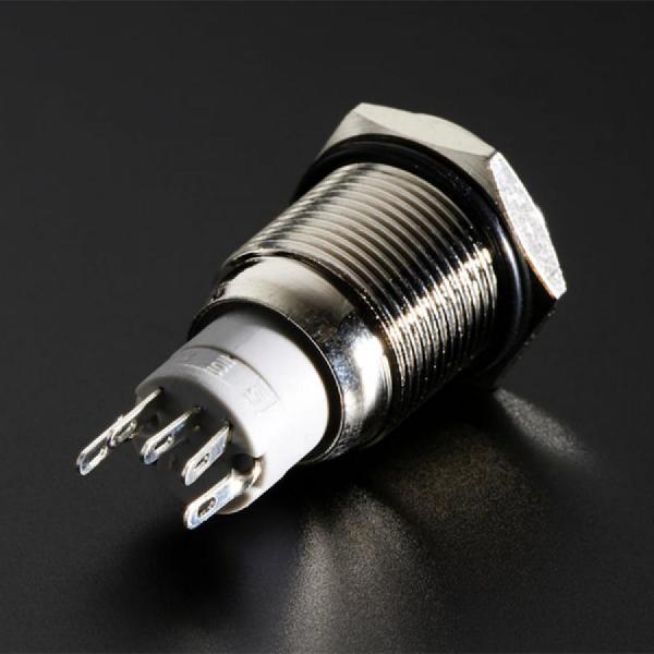 디바이스마트,스위치/부저/전기부품 > 스위치 > 푸쉬버튼 스위치 > 메탈 스위치,Adafruit,Rugged Metal Pushbutton with Red LED Ring - 16mm Red Momentary [ada-559],빨간색 플라스틱 LED 링 / 순간 푸시 버튼 / 스위치 정격 : 3A/ 250VDC / 온도 : -20 C ~ +55 C / 램프 정격 전압 : 6V / 작동압력 : 1.5 - 2.5N