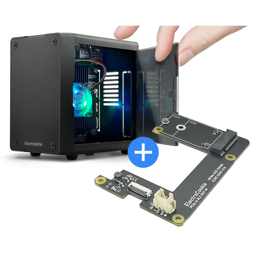 라즈베리파이5 미니PC 방열 케이스 [SD/ Black] + M.2 NVMe SSD 쉴드[ECR5 SSDS]
