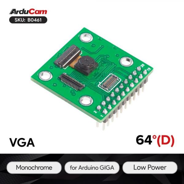 디바이스마트,MCU보드/전자키트 > 카메라/비디오 > 일반카메라,ArduCAM,HM0360 VGA Monochrome DVP Camera Module for Arduino GIGA R1 WIFI Board [B0461],HM0360 VGA 이미지 센서 / 8비트 RAW 출력 형식을 지원 / 유효 픽셀 : 640(높이) × 480(세로) / 고정 초점 / 초점 거리 : 2.59mm / FOV : 64° / Arduino GIGA R1 WIFI 호환