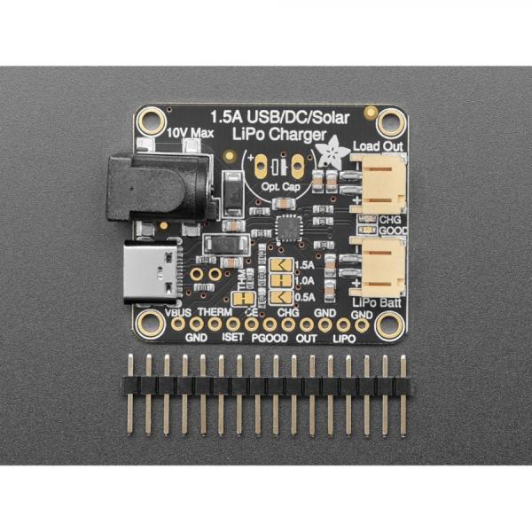 디바이스마트,MCU보드/전자키트 > 전원/신호/저장/응용 > 충전/배터리/전원,Adafruit,Adafruit Universal USB / DC / Solar Lithium Ion/Polymer charger - bq24074 [ada-4755],입력 전압 : 5V - 10V / 태양광 충전기지만 일반 USB나 DC 충전기로도 사용 가능합니다 / USB Type C 포트 / 최대 1.5A 충전 속도