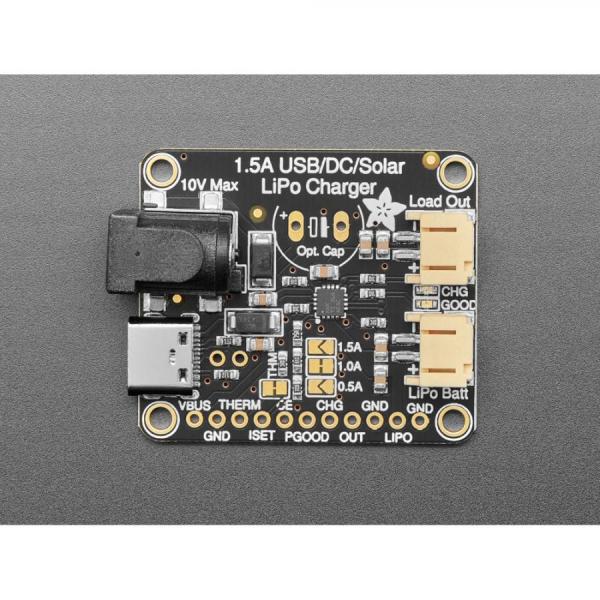 디바이스마트,MCU보드/전자키트 > 전원/신호/저장/응용 > 충전/배터리/전원,Adafruit,Adafruit Universal USB / DC / Solar Lithium Ion/Polymer charger - bq24074 [ada-4755],입력 전압 : 5V - 10V / 태양광 충전기지만 일반 USB나 DC 충전기로도 사용 가능합니다 / USB Type C 포트 / 최대 1.5A 충전 속도