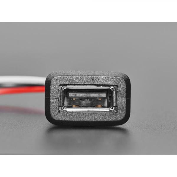 디바이스마트,케이블/전선 > USB 케이블 > 패널마운트(MF) 케이블,Adafruit,Snap-In Panel Mount Cable - USB Type A Socket to 4 Wires [ada-6073],USB Type A 커넥터 / 와이어 길이 : 4인치 (약 10cm)