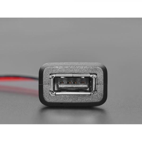 디바이스마트,케이블/전선 > USB 케이블 > 패널마운트(MF) 케이블,Adafruit,Snap-In Panel Mount Cable - USB-A Socket to 2 Wires [ada-6072],USB Type A 커넥터 / 스냅인 패널 마운트 케이블 / 와이어 길이 : 4인치 (약 10cm)
