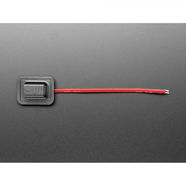 디바이스마트,커넥터/PCB > 플러그/잭 > DC잭/플러그 > DC잭,Adafruit,Sewable USB Micro B Power Jack Connector [ada-6076],베이스에 수평으로 배치된 Micro-B 커넥터 / 빨간색과 검은색 전선이 바닥을 통과합니다