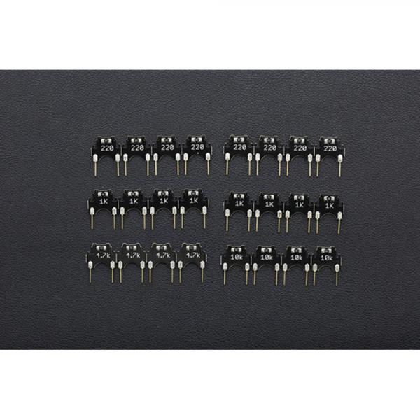 디바이스마트,RLC/수동소자 > 엔지니어 샘플키트 > 저항 키트 > 기타 저항 키트,DFROBOT,ECell: 브레드보드 플러그인 저항기 팩(16개) [FIT0423],내구성과 전도성이 뛰어납니다 / 재사용 가능 / 저항기: 220R, 1K, 4.7K, 10K