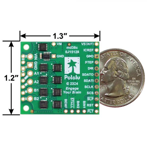 디바이스마트,기계/제어/로봇/모터 > 모터드라이버 > 스텝모터 드라이버 > 바이폴라 스텝모터 드라이버,Pololu,Pololu High-Power Stepper Motor Driver 36v8 #3731,8V ~ 50V의 광범위한 작동 전압 범위 / 추가 냉각 없이도 위상당 최대 8A 연속 공급 가능 / 역전압, 저전압 및 과전류 보호