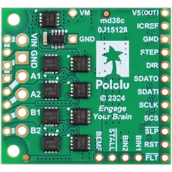 디바이스마트,기계/제어/로봇/모터 > 모터드라이버 > 스텝모터 드라이버 > 바이폴라 스텝모터 드라이버,Pololu,Pololu High-Power Stepper Motor Driver 36v8 #3731,8V ~ 50V의 광범위한 작동 전압 범위 / 추가 냉각 없이도 위상당 최대 8A 연속 공급 가능 / 역전압, 저전압 및 과전류 보호