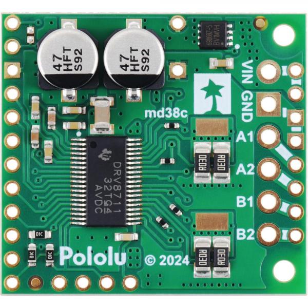 디바이스마트,기계/제어/로봇/모터 > 모터드라이버 > 스텝모터 드라이버 > 바이폴라 스텝모터 드라이버,Pololu,Pololu High-Power Stepper Motor Driver 36v8 #3731,8V ~ 50V의 광범위한 작동 전압 범위 / 추가 냉각 없이도 위상당 최대 8A 연속 공급 가능 / 역전압, 저전압 및 과전류 보호