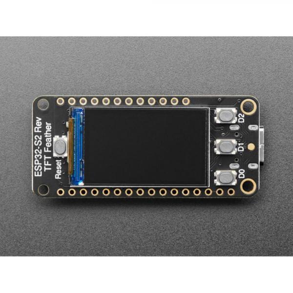 디바이스마트,오픈소스/코딩교육 > 파이썬/IoT 개발 보드 > ESP32,Adafruit,Adafruit ESP32-S2 Reverse TFT Feather [ada-5345],240x135 픽셀의 1.14인치 컬러 IPS TFT / ESP32-S2 WIFI 모듈로 구동 / ESP32-S2 240MHz Tensilica 프로세서 / USB-C 전원 공급