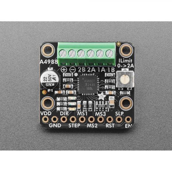 디바이스마트,MCU보드/전자키트 > 버튼/스위치/제어/RTC > 모터/모터컨트롤,Adafruit,Adafruit A4988 Stepper Motor Driver Breakout Board [ada-6109],최대 전류 : 2A / 모터 전압 : 8V ~ 35VDC / 26-20AWG 슬롯 / 방열판 포함 / 4개의 장착 구멍