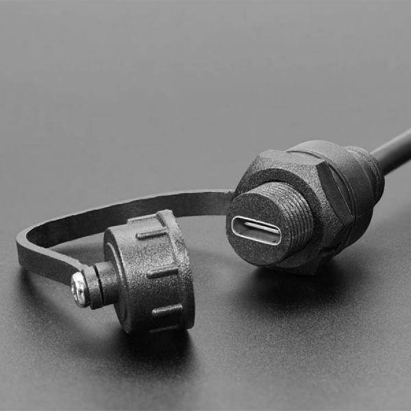 디바이스마트,케이블/전선 > USB 케이블 > 패널마운트(MF) 케이블,Adafruit,USB C Small Round Panel Mount Extension Cable [ada-6069],USB C타입 / 최대 13mm 두께(0.5인치) 또는 얇은 패널에 쉽게 부착하도록 설계