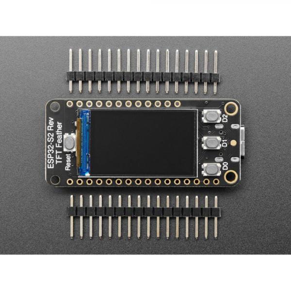 디바이스마트,오픈소스/코딩교육 > 파이썬/IoT 개발 보드 > ESP32,Adafruit,Adafruit ESP32-S2 Reverse TFT Feather [ada-5345],240x135 픽셀의 1.14인치 컬러 IPS TFT / ESP32-S2 WIFI 모듈로 구동 / ESP32-S2 240MHz Tensilica 프로세서 / USB-C 전원 공급