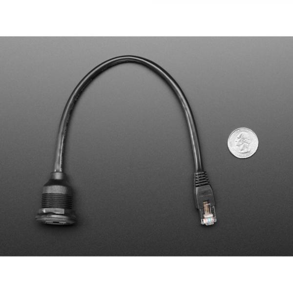 디바이스마트,케이블/전선 > USB 케이블 > 패널마운트(MF) 케이블,Adafruit,RJ-45 Ethernet Round Panel Mount Extension Cable - 30cm [ada-4215],직경 : 약 30mm / 최대 16mm 두께의 패널에 쉽게 부착하도록 설계 / 케이블 길이 : 약 23cm