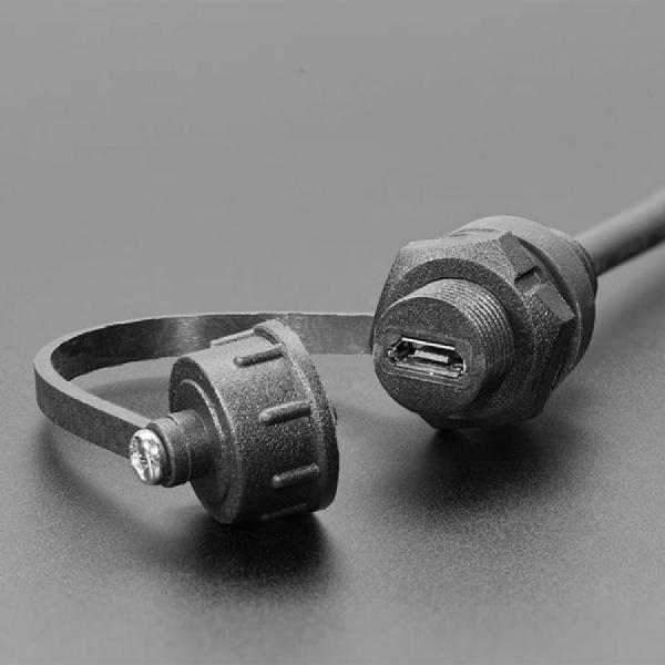 디바이스마트,케이블/전선 > USB 케이블 > 패널마운트(MF) 케이블,Adafruit,USB Micro B Small Round Panel Mount Extension USB Cable [ada-6068],USB Micro B 타입 / 최대 13mm 두께(0.5인치) 또는 얇은 패널에 쉽게 부착하도록 설계