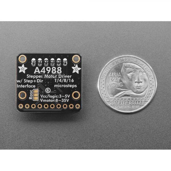 디바이스마트,MCU보드/전자키트 > 버튼/스위치/제어/RTC > 모터/모터컨트롤,Adafruit,Adafruit A4988 Stepper Motor Driver Breakout Board [ada-6109],최대 전류 : 2A / 모터 전압 : 8V ~ 35VDC / 26-20AWG 슬롯 / 방열판 포함 / 4개의 장착 구멍