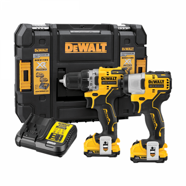 디바이스마트,수공구/전자공구/전동공구 > 전동/엔진공구 > 충전공구 > 충전임팩드라이버,디월트,브러쉬리스 충전 콤보 세트 DCK2110D2T 배터리2개 (12V/2.0A),구성품 DCF801 컴팩트 임팩 드라이버, DCD701 컴팩트 드릴 드라이버, 배터리2개, 충전기1개, 티스텍 박스, 매뉴얼
