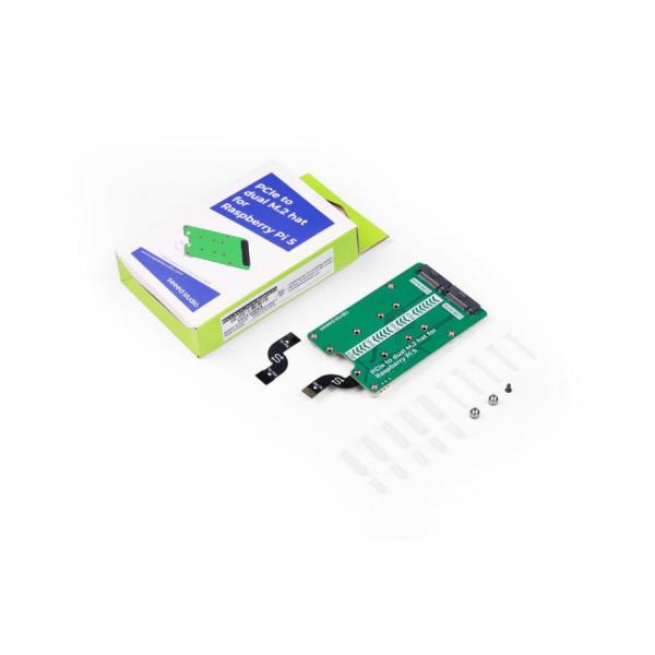 디바이스마트,오픈소스/코딩교육 > 라즈베리파이 > 라즈베리파이 확장보드/HAT,Seeedstudio,라즈베리파이5 전용 PCIe2.0 to dual M.2 HAT (NVMe SSD 및 Hailo8/8L 호환) [103110064],라즈베리파이 5 전용 / PCle 2.0 듀얼 채널 / 후면 장착형 / PCle 스위치 칩 : ASM1182E/ 최대 전력 공급 : 5V/3A