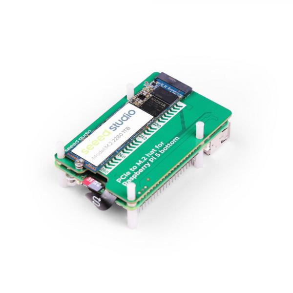 디바이스마트,오픈소스/코딩교육 > 라즈베리파이 > 라즈베리파이 확장보드/HAT,Seeedstudio,라즈베리파이5 전용 PCIe to M.2 hat (NVMe SSD 및 Hailo8/8L 호환) [103110063],라즈베리파이 5 전용 / 후면 장착형 / PCle 속도 : PCIe Gen2.0 x1/PCIe Gen3.0 x1 / 최대 전력 공급 : 5V/2A