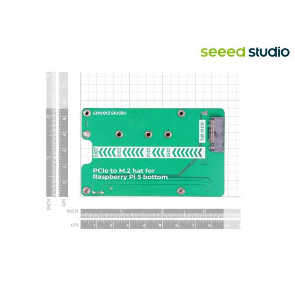 디바이스마트,오픈소스/코딩교육 > 라즈베리파이 > 라즈베리파이 확장보드/HAT,Seeedstudio,라즈베리파이5 전용 PCIe to M.2 hat (NVMe SSD 및 Hailo8/8L 호환) [103110063],라즈베리파이 5 전용 / 후면 장착형 / PCle 속도 : PCIe Gen2.0 x1/PCIe Gen3.0 x1 / 최대 전력 공급 : 5V/2A