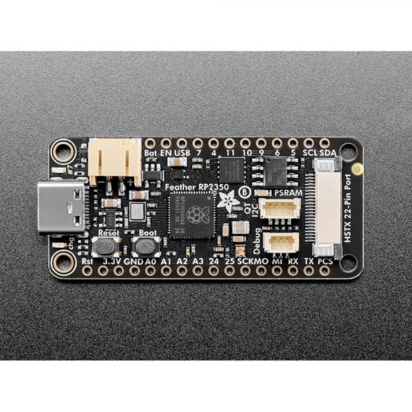 디바이스마트,오픈소스/코딩교육 > 파이썬/IoT 개발 보드 > RP2040/RP2350,Adafruit,Adafruit Feather RP2350 with HSTX Port and 8MB PSRAM [ada-6130],pico 2와 사용 가능 / RP2350 32비트 Cortex M33 듀얼 코어, 150MHz @ 3.3V / 8MB 플래서 / 22핀 HSTX 출력 포트