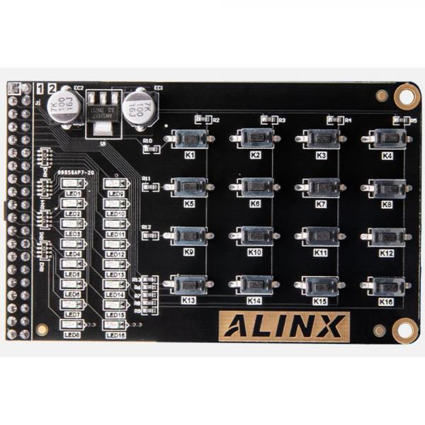 디바이스마트,MCU보드/전자키트 > 프로세서/개발보드 > FPGA,ALINX,4*4 Matrix keyboard LED Expansion module [AN0404],AN0404 매트릭스 키보드 LED 확장 모듈 / 크기: 51 x 81mm  / LED 16개 / SoC & FPGA