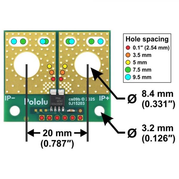 디바이스마트,MCU보드/전자키트 > 센서모듈 > 전압/전류센서,Pololu,ACS37030LLZATR-065B3 Current Sensor Large Carrier -65A to +65A, 3.3V #5235,범위 : ±65A(양방향) / 공급 전압 : 3V~3.6V / 감광도 : 20.3mV/A / 영점 : 1.65V / 크기 : 01.4 x 01.2인치 / PCB 레이어 : 6 / 작동온도 : -40°C ~ 150°C