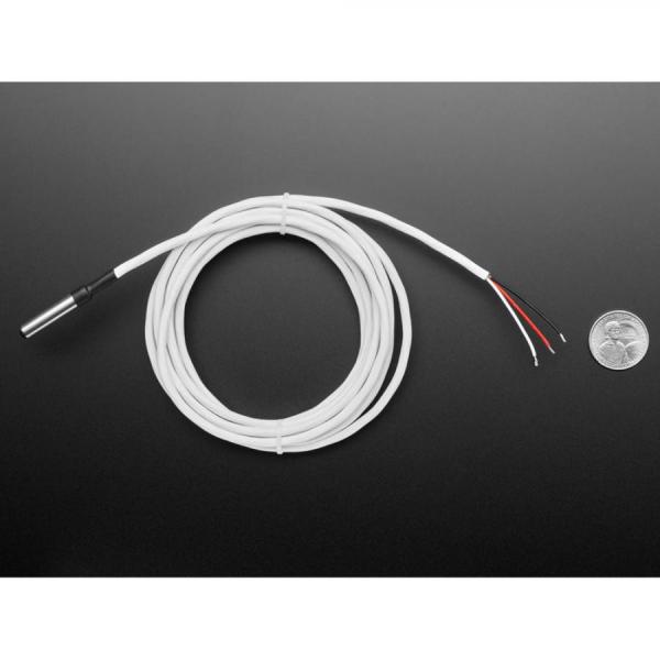 디바이스마트,센서 > 온도/습도/수위센서 > 센서 프로브,Adafruit,High Temp Waterproof DS18B20 Digital Temperature Sensor - 3m long [ada-3846],PRFE 와이어 케이블로 만든 DS18B20 센서의 사전 배선 및 방수 버전 / 먼거리 및 습한 환경에 편리 / 케이블 길이 : 약 3m / 사용 가능한 온도 범위 : -55~125°C