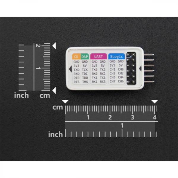 디바이스마트,MCU보드/전자키트 > 개발용 장비 > 아날라이저,DFROBOT,SLogic Combo 8 다기능 개발 도구 [FIT0956],로직 분석기, CKLink 디버거, DAT-Link 디버거, UART 모듈의 기능 통합 / 최대 80MHz의 샘플링 속도 제공 / 최대 8개의 채널 지원 / 신호 입력 범위 : 0~3.6V