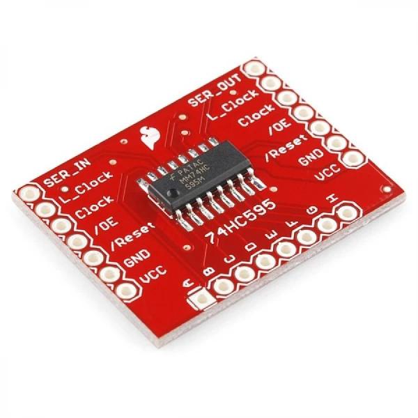 디바이스마트,MCU보드/전자키트 > 전원/신호/저장/응용 > 클럭제너레이터/기타,SparkFun,SparkFun Shift Register Breakout - 74HC595 [BOB-10680],74HC595 시프트 레지스터 IC의 SOIC 버전에 대한 보드 / 데이터 클록 / 직렬 입출력