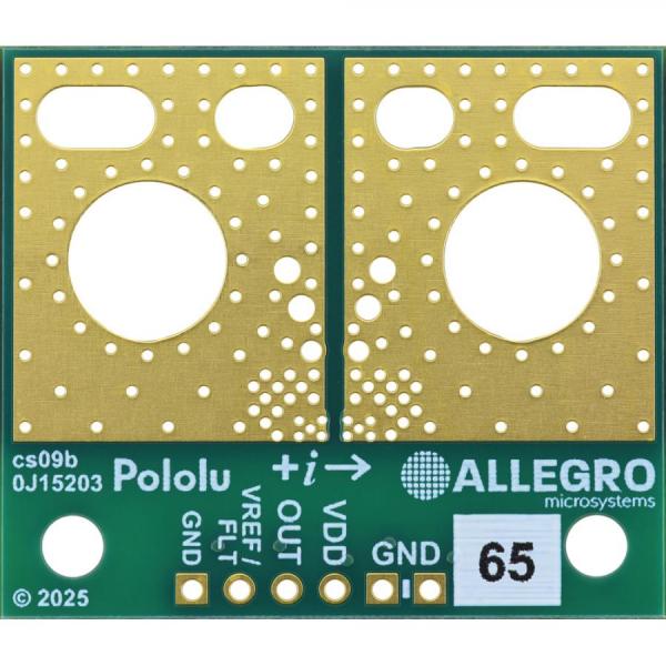 디바이스마트,MCU보드/전자키트 > 센서모듈 > 전압/전류센서,Pololu,ACS37030LLZATR-065B3 Current Sensor Large Carrier -65A to +65A, 3.3V #5235,범위 : ±65A(양방향) / 공급 전압 : 3V~3.6V / 감광도 : 20.3mV/A / 영점 : 1.65V / 크기 : 01.4 x 01.2인치 / PCB 레이어 : 6 / 작동온도 : -40°C ~ 150°C
