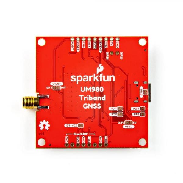 디바이스마트,MCU보드/전자키트 > 통신/네트워크 > GNSS/GPS > 정밀/고성능 GPS 모듈,SparkFun,SparkFun Triband GNSS RTK Breakout - UM980 [GPS-23286],UM980 GNSS 고정밀 RTK 위치 모듈 / Nebulas IV™ 기반의 1408채널 GNSS 수신기 / 전압 : 3.3V 또는 5V / USB 타입 C 커넥터