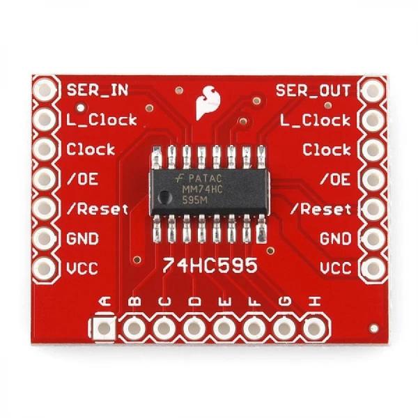 디바이스마트,MCU보드/전자키트 > 전원/신호/저장/응용 > 클럭제너레이터/기타,SparkFun,SparkFun Shift Register Breakout - 74HC595 [BOB-10680],74HC595 시프트 레지스터 IC의 SOIC 버전에 대한 보드 / 데이터 클록 / 직렬 입출력
