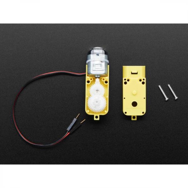 디바이스마트,기계/제어/로봇/모터 > 모터류 > DC기어드모터 > 기어박스,Adafruit,DC Gearbox Motor - TT Motor - 200RPM - 3 to 6VDC [ada-3777],플라스틱 기어박스 모터 / 기어비 : 1 : 48 / 0.1인치 수 커넥터가 있는 2 x 200mm 와이어 제공 / 전원공급 : 3VDC ~ 6VDC / 정격전압 : 3~6V