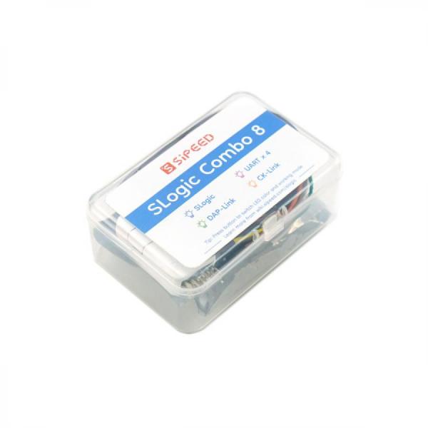 디바이스마트,MCU보드/전자키트 > 개발용 장비 > 아날라이저,DFROBOT,SLogic Combo 8 다기능 개발 도구 [FIT0956],로직 분석기, CKLink 디버거, DAT-Link 디버거, UART 모듈의 기능 통합 / 최대 80MHz의 샘플링 속도 제공 / 최대 8개의 채널 지원 / 신호 입력 범위 : 0~3.6V